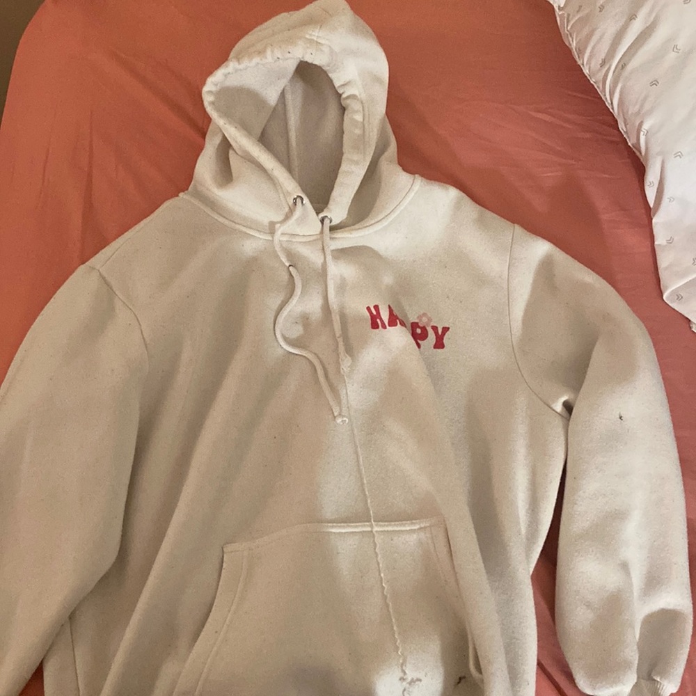 White hoodie design on back